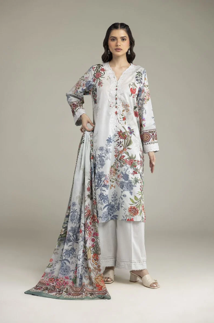 Embroidered | Cambric Fabrics 3 Piece
