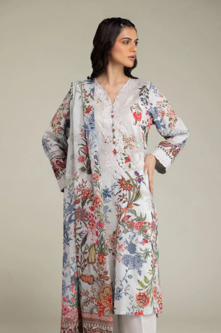 Embroidered | Cambric Fabrics 3 Piece