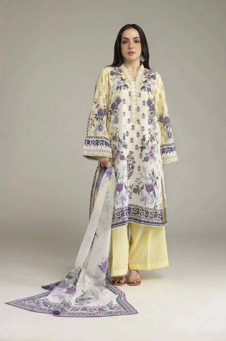 Embroidered | Cambric Fabrics 3 Piece