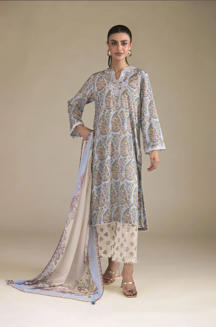 Embroidered | Cambric Fabrics 3 Piece