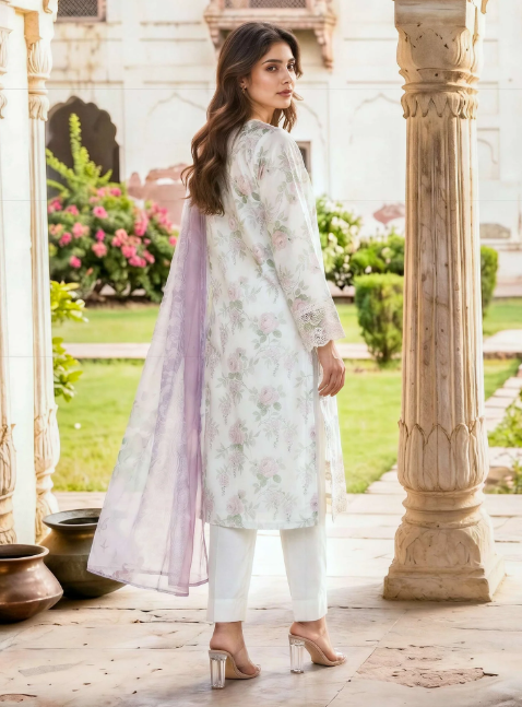 3 Piece Lawn Suit- Embroidered