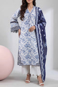 Unstitched Printed Embroidered Lawn 3 Piece