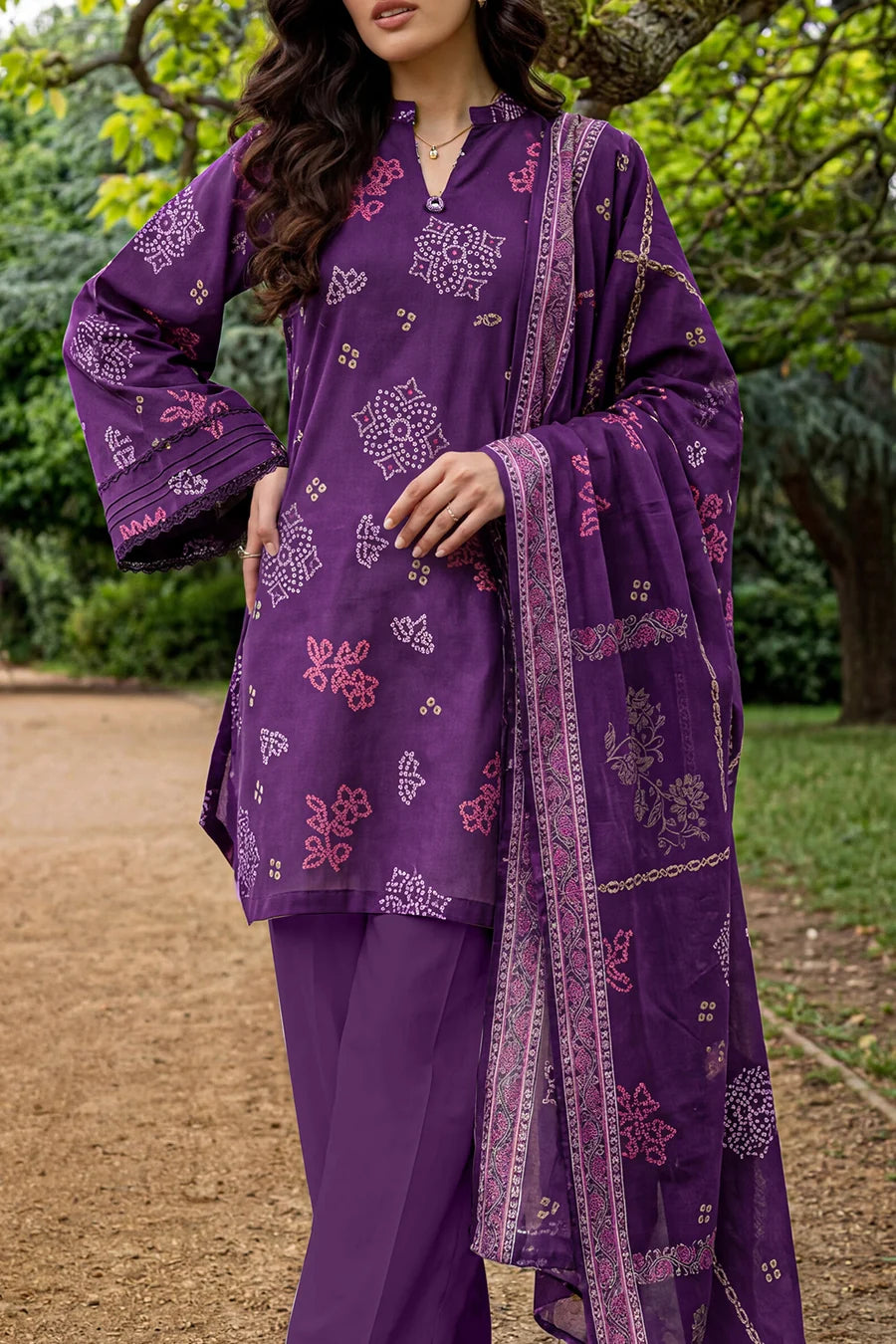Unstitched Printed Lawn 3 Piece