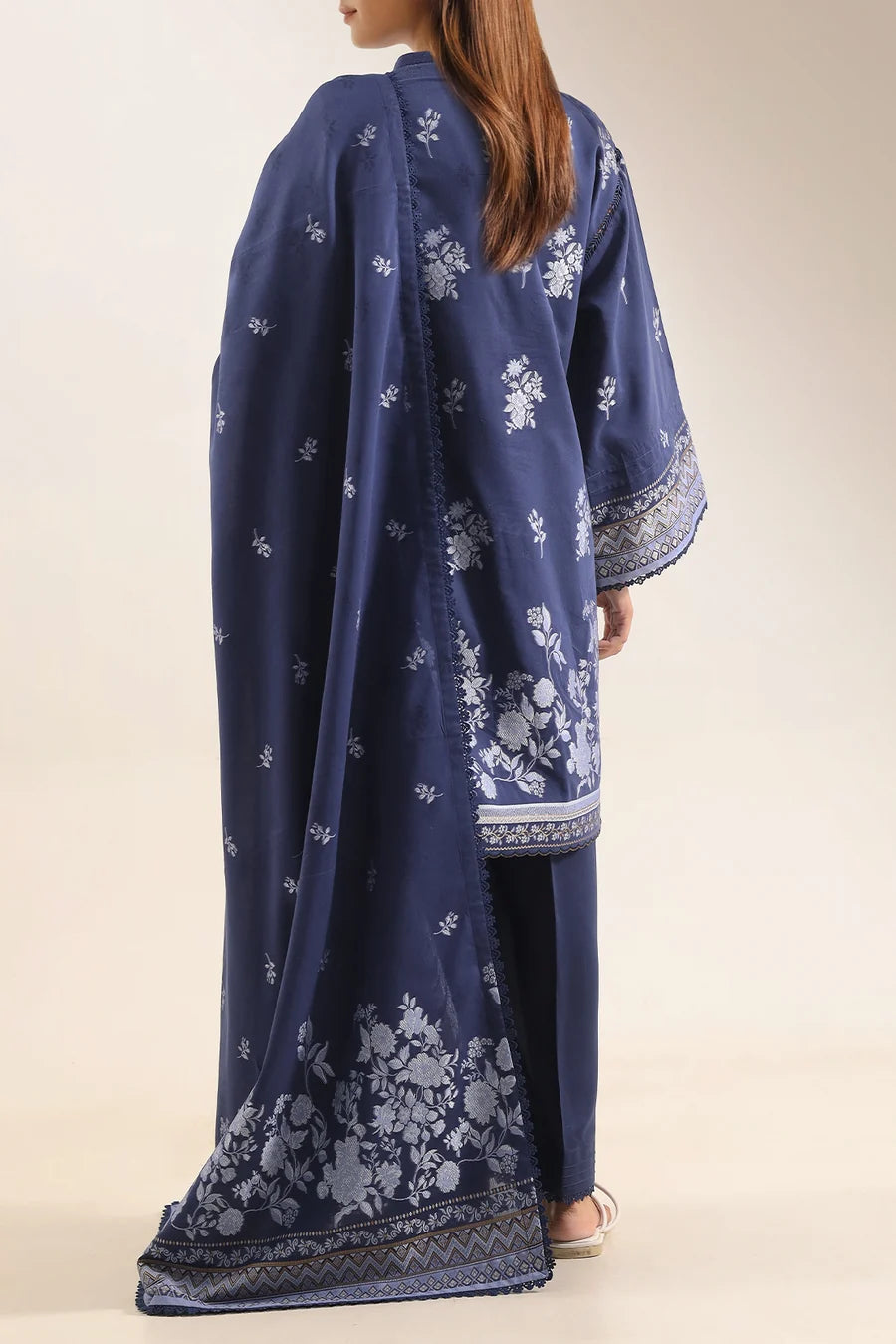Unstitched Cotton Jacquard 3 Piece